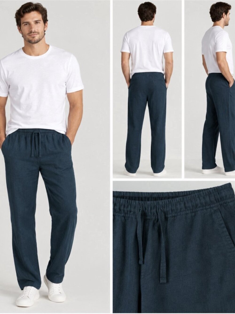 NWT Abercrombie & Fitch Men's Baggy Texture Pull On Pants Size XS Navy